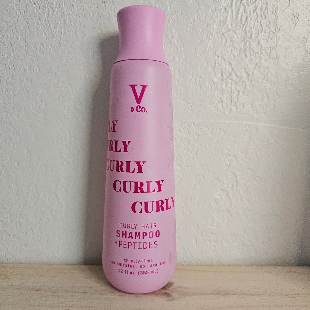 V & Co Curly Hair Shampoo Peptides Jojoba Oil Sulfate Free 12oz‎